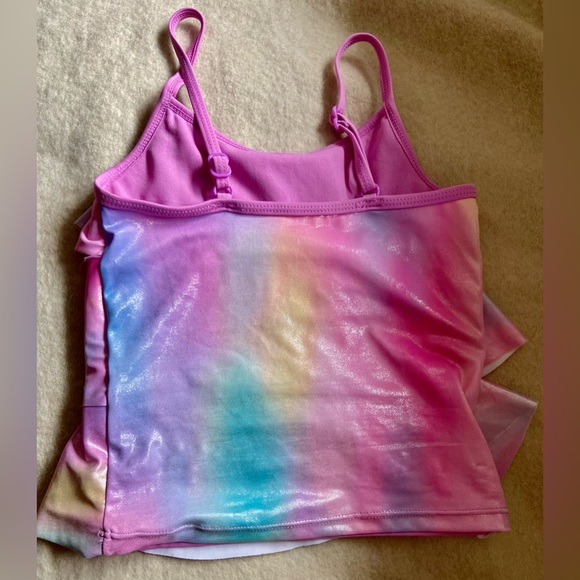 Justice Girls Tankini appears to be size 7/8 small stain see photo - Picture 3 of 6